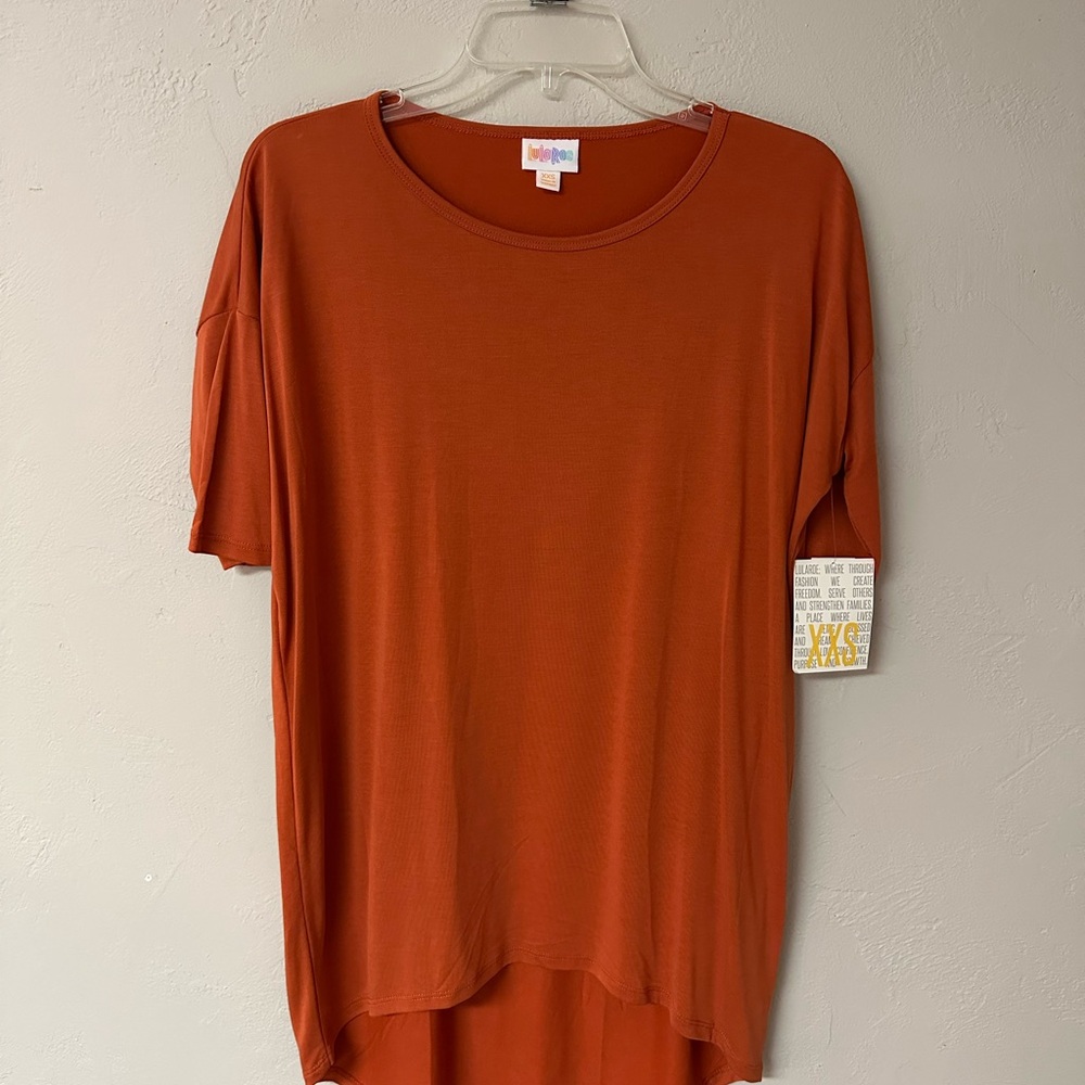 LuLaRoe Orange Short Sleeve Tee Vibrant Comfort